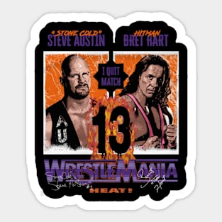 Bret Hart Vs. Steve Austin Wrestlemania 13 Sticker